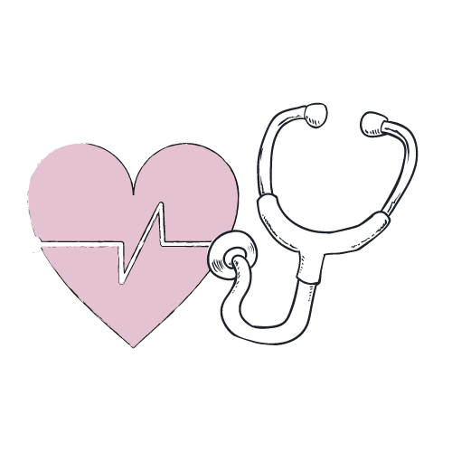 Illustration Herz mit Stetoskop