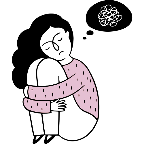 Mädchen ist traurig mit Depressionen